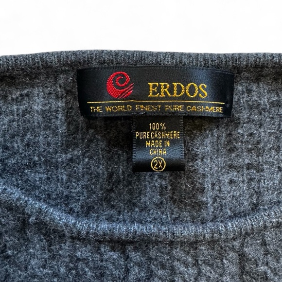 ERDOS Women’s Elegant Gray 100% Pure Cashmere Short Sleeve Top, Vintage Sizing - Picture 5 of 7